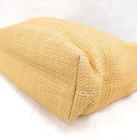 Authentic CHANEL Raffia Tote Summer Shoulder Bag Straw Beige Brown - Picture 16 of 16